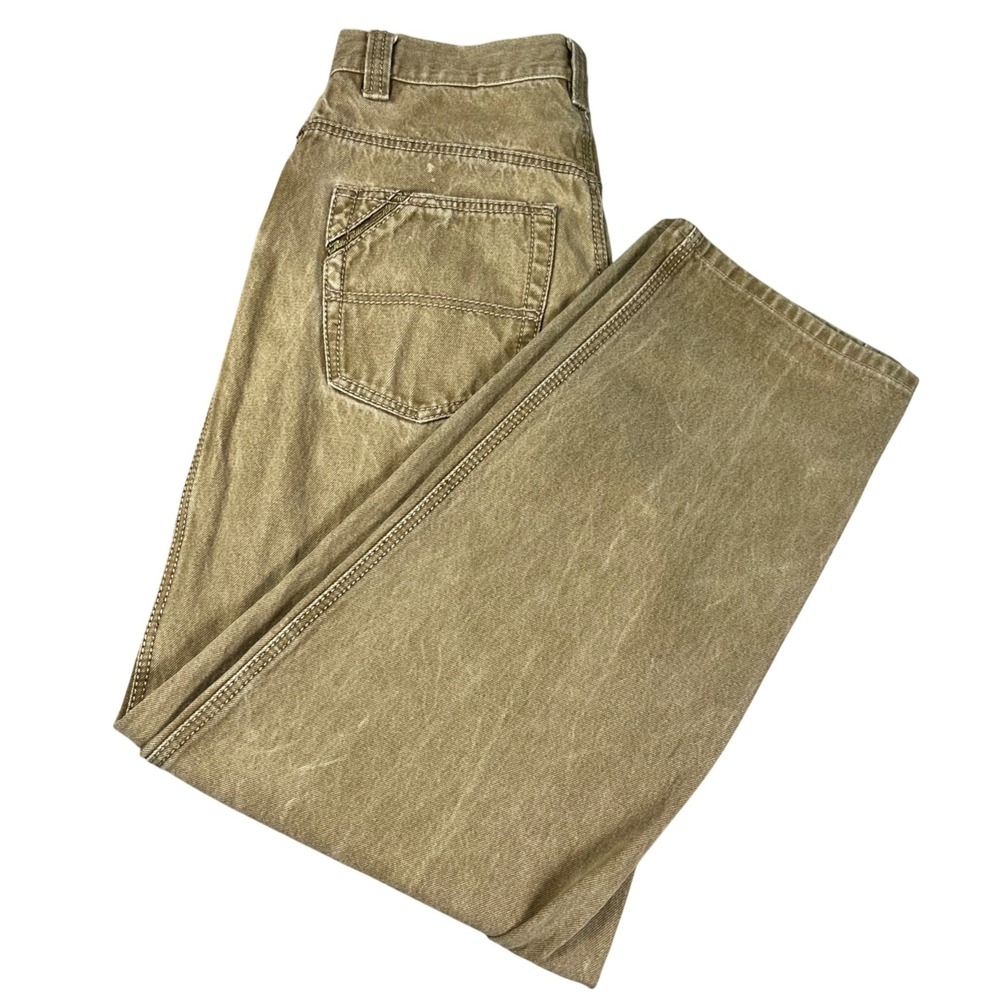 Y2K VTG 90s Pelle Pelle Marc Buchanan Baggy Jeans Mens 32 Tan Sand Wash Denim